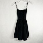 ASOS Design Size 0 Dress Mini Lace Up Back Solid Black Spaghetti Strap 501 Photo 4