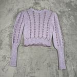 ZARA Sweater Women Small Purple Sparkle Corchet Cropped Scalloped Fairy Feminine Photo 1