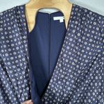 Jonathan Simkhai Long Sleeve Faux Wrap Mini Dress Plus Size 22 Blue Print Photo 5