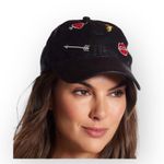 new ℓαѕт 1 ᨎ Smooches Embroidery Baseball Cap ᨎ Shiny Black Coated ᨎ Lip𝚜 Patch Photo 11