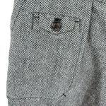 MNG Black Cream Chevron Tweed Mid Rise Bermuda Length Roll Tab Shorts Size 10 Photo 3