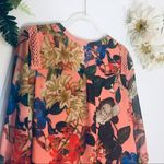 Gibson Latimer  Pantone Floral Lace Up Blouse Photo 4