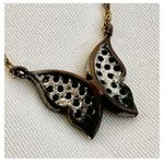 Rhinestone butterfly dainty pendant necklace Photo 4