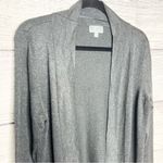 JM Collection Solid Gray Open Front Cardigan Sweater Women’s Size Medium Photo 3