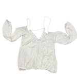 Free People  Adelia Ivory Cold Shoulder V Neck Long Sleeve Slub Tee size XS Photo 6