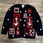 Quacker Factory Snowman Vintage Christmas Cardigan – Medium Photo 0