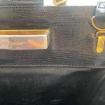 Salvatore Ferragamo  Black Reptile Lizard Skin Triangle Crossbody Purse Vintage Photo 5