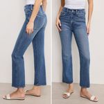 Good American  Good Curve Straight Jeans Medium Wash Fray Pockets Size 26 | 2 Photo 12