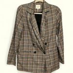 Vila Clothing, preppy plaid, vintage ladies y2k blazer, buttons, size 38 Black Photo 0