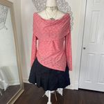 NWT Zesica Romantic Coquette Pink Layered Floral Lace Mesh Off Shoulder Top L Size L Photo 1