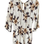 O'Neill  size S jumpsuit  (shorts) crepe floral lace up front key hole back. Photo 0