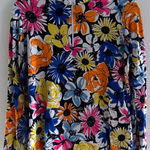 IBKUL Gia Quarter Zip Women Med Blue White Sunflower Activewear UPF 50 Outdoor Photo 0