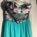 Strapless Sequin Mint Green Dress Mardi Gras Size L Photo 1