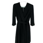 Amanda Uprichard Black Faux Wrap Midi Dress Women’s 1X | Classic Elegant LBD Photo 13