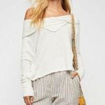 Free People Waffle Ivory Cowl Neck Longsleeve Thermal Top XS Photo 0