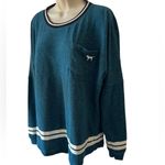 PINK - Victoria's Secret VS PINK Varsity Crew Teal Marled Jersey Long Sleeve Shirt | Size Medium Photo 1