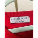 Alan Paine Red Cashmere Sweater V Neck Quiet Luxury Holiday Festive Christmas M Size M Photo 3