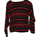 Vintage Tally Ho Christmas Red Long Sleeve Button Front Cardigan Size M Photo 1