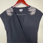 Alice by Temperley black mini romper embroidered floral shoulders sz US 4 Photo 3