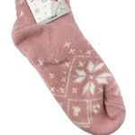 Marilyn Monroe Sherpa Lined Slipper Socks Pink Snowflake No-Slip Grip Bottom NWT Photo 3