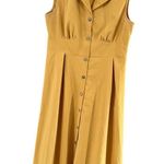 Amazon Essentials Yellow Pleated Midi Sundress Size L Photo 2