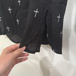 Cowgirl Hardwear Black Button Down Long Sleeve Shirt Silver Cross Pattern sz XL Photo 7