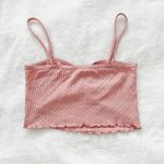 Aeropostale Dusty Pink Rose Ribbon Embroidered Lace Slip Shirt Tank Crop Top Photo 3