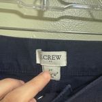J Crew Factory Navy Wide Leg Button Front Pant Slub Cotton Cropped Trouser SZ 27 Blue Photo 5