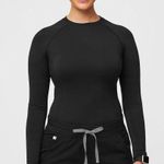 FIGS Black  Long Sleeve Seamless Underscrub Top Photo 0