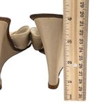 BCBGMAXAZRIA Wedge Leather Sandals Cream Size 7.5 Mule Strappy Slip-On Open Toe Photo 6