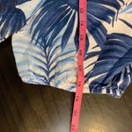 Talbots Plus Size 2X Linen Blue White Palm Leaf Print Blouse Top Resort Photo 10