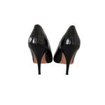 BEVERLY FELDMAN Patent Leather Snake Print Heels Size 7 Black Photo 5