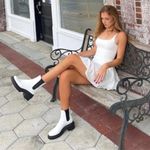 Stuart Weitzman Norah Lift Boots Leather White Combat Chelsea 6.5 Platform Lug Photo 1