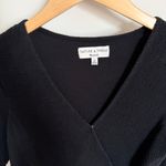 Madewell  Texture & Thread Black 100% Cotton Short Sleeve Wrap Top XS Photo 4