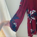 Free People  Button Neck Electric Orchid Tree Swing Tunic Dress Red Sz Sm… Photo 10