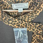 Simonton Says L Brown Leopard Trim Jacket Animal Print Glam Edgy Workwear Chic Size L Photo 2