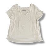Soft Surroundings  White Modal Stretch Cutout Back Short Sleeve Tee Shirt XL Photo 4