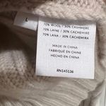 Naadam BeigeWool Cashmere Open Back Cable Quarter Zip Sweater NWT Photo 7