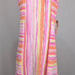Striped Pink and Orange Midi Dress Photo 0