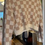 Debut  Checkered Cropped Sweater Photo 3