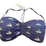 Tommy Bahama Sailboat Bandeau Bikini Top Removable Strap Nautical. Size L Photo 0