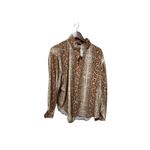 Smythe Poet Blouse Desert Snake‎ Size Small Brown Photo 4