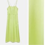 ZARA  Satin lime green dress Xs Photo 13
