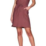 Avalanche  Women's Drawstring Waist Short Sleeve Woven Dress With Pockets size L Photo 2