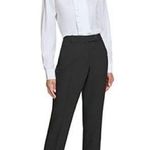 Karl Lagerfeld Slim Fit Straight Leg Mid Rise Career Work Pant in Black Size 4 Photo 0