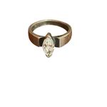 VINTAGE DIAMONIQUE DQCZ 925 STERLING MARQUISE RING, SIZE 6 Silver Photo 8