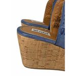 Not Rated NEW Womens Francie Blue Woven Wedge Sandals Shoes Open Toe Clogs 7.5 M Photo 1