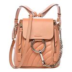 Chloé Chloe Calfskin Leather Quilted Tan Mini Faye Backpack Photo 0