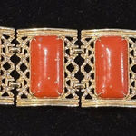 Vintage Chunky Selro Style 50’s 60’s Wide Panel Bracelet Collectible Gold Photo 0