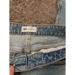 ZARA Women’s Jeans Size 24 0-0/Light Wash High Rise Straight Leg Raw Hem Denim Photo 4